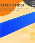 Blue Paddle Tip Protector Silicone Guard For IDBF Approved Paddles, shown close-up with embossed 'DRAGON GUARD' text.