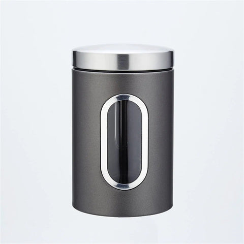3Piece Stainless Steel Coffee Canisters With Wide Mouth Design Keep Your Grind Fresh No Cap perfect for nuts, featuring clear window.