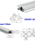 Two Pack Of Legit Tough 20X40mm Black Aluminum T Slot Extrusion Profile Rails For Custom Cnc Routers And 3D Printer Frames Heavy Duty Industrial Framing Components Easy Workshop Build Essentials Built Different 2040 T-slot dimensions and profile