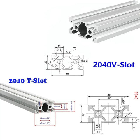 Two Pack Of Legit Tough 20X40mm Black Aluminum T Slot Extrusion Profile Rails For Custom Cnc Routers And 3D Printer Frames Heavy Duty Industrial Framing Components Easy Workshop Build Essentials Built Different 2040 T-slot dimensions and profile
