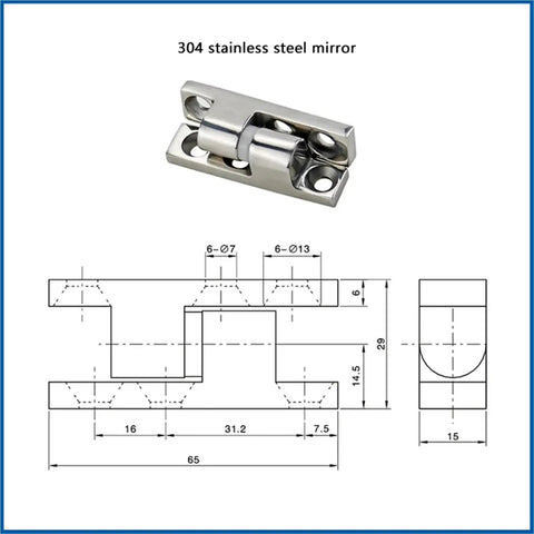 Stainless Steel Corner Hinge For Cabinets And Sheet Metal Boxes, Heavy Duty Door Hinge For Instrument Equipment Enclosures, Rust Resistant And Smooth Operation, 1 Piece Mount, Built To Last with technical drawing
