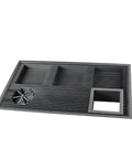Dang Solid Stainless Steel Bar Glass Rinser With Integrated Drain Tray For Quick Cup Washing In Home Kitchens And Local Pubs Slick Design And Zero Hassle Setup, black drain tray with ridged surface.