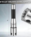 Annular Cutter Arbor Adapter R8 to Three Quarter Inch Weldon Shank showing dimensions and details