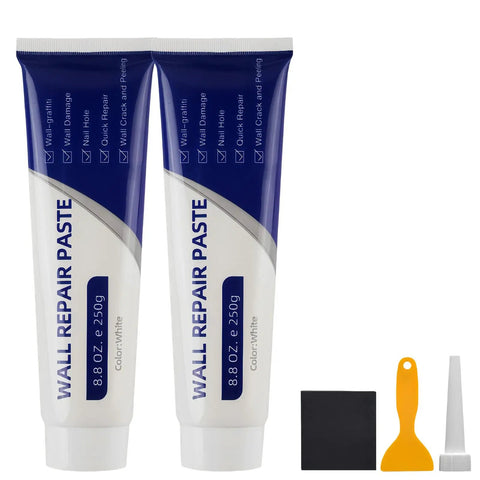 Fast Dry Wall Repair Paste Kit With Scraper For Quick Hole And Crack Patches, includes paste, scraper, sandpaper