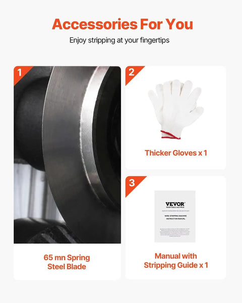 Components for Manual Wire Stripping Machine For Copper 0.06-1.5 Inch Strips With Hand Crank Or Drill Powered Visible Depth Reference.