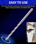 50 Pack Drywall Cutting Bits One Eighth Inch Spiral Saw Tip High Speed Steel Guide Point Drill Bits, showing sharp spiral design for clean cuts.