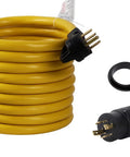 20 Foot 14 50P To SS2 50R Power Cord Adapter Kit For Genny RV Marine Shore Power 120V 240V 50 Amp Four Prong To Four Prong Twist Lock