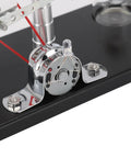 Stirling Engine Model With Colorful LED Light, Cool Hands On Educational DIY Power Generator Toy That Converts Heat Into Electricity, close-up base