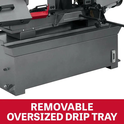 Horizontal Bandsaw 10 In By 18 In With Hydraulic Downfeed 2 HP 230V Single Phase Self Propelled Blade Brush Quick Positioning Vise Swivels 45 Degrees Auto Shutoff Heavy Duty Pro Grade Metalworking Saw For Smooth Cuts