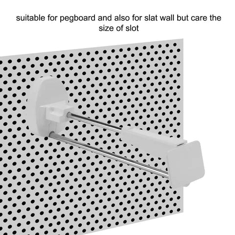 Anti Theft Slat Wall Hooks Set 20 Heavy Duty 6 Inch Display Hooks With Free Magnetic Key Chrome Plated on pegboard