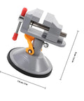 Mini Vise Clamp With Suction Mount Fully Rotatable Bench Vise For Woodworking Metalworking And Welding Table Clamp Tool shown