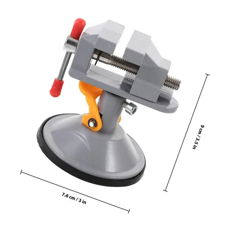 Mini Vise Clamp With Suction Mount Fully Rotatable Bench Vise For Woodworking Metalworking And Welding Table Clamp Tool shown