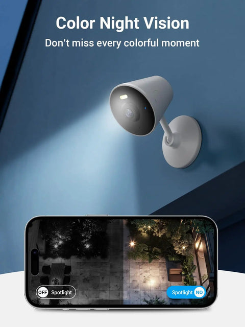 Dual Band Indoor Outdoor Security Camera With App Control For Home And Fur Babies, Spotlight, Color Night Vision, 2 Pack