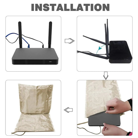 Installation process of EMF Blocking Faraday Box Router Cover For WiFi Shield And EMF Protection, Tough Mesh Faraday Cage For Router