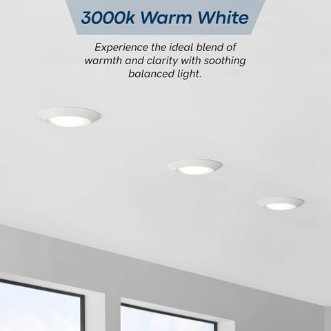 Canless Led Recessed Light Six Inch 3000K Warm White Yields A Sweet Nine Hundred Twenty Five Lumens At Lean Wattage For Real Bang Buck Savings Smooth Zero Cut Drywall Swap And Dead Nuts Reliable Wet Rating Bundled In Crisp White Finish Four Pack in ceiling.