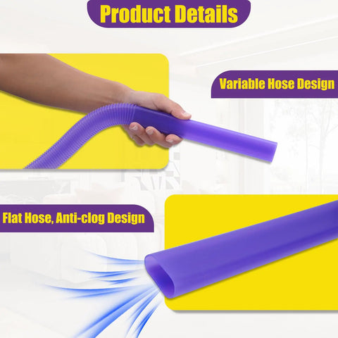 Dyson Compatible Vacuum Crevice Cleaning Attachment Kit With A 34 Inch Bendable Hose showing variable and anti-clog design