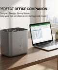 Automatic Desktop Cup Washer With 1.8L Tank Electric Glass Rinser beside a laptop on a wooden desk, compact and functional for office use.