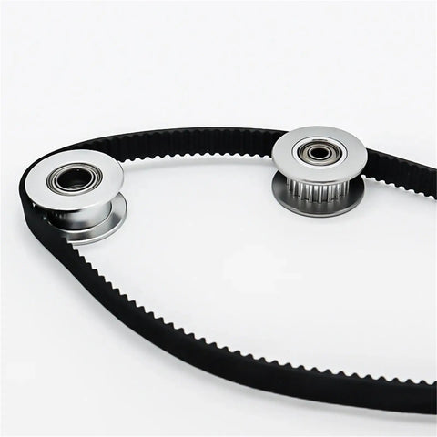 Top Shelf 16 Tooth Gt2 Timing Pulley Featuring Heavy Duty Steel Body And Sealed Bearings For Slick Belt Rotation and reliable motion control.