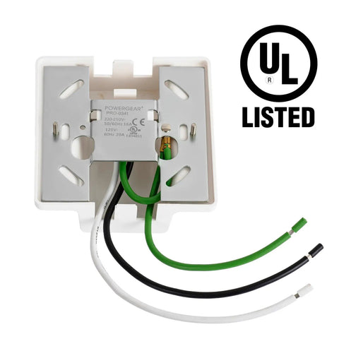 26 Foot H Track Lighting Rails Kit With Floating Canopy Connector white live end feed wiring close-up UL listed