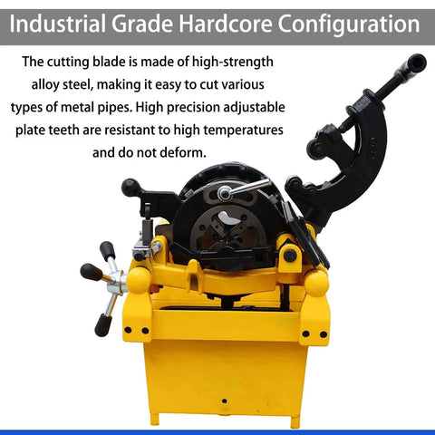 Heavy Duty Electric Pipe Threader Machine For Plumbing Pros Works Like A Charm Handles 1/2 To 2 Inch Pipes Smoothly with high strength alloy steel blade.