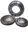 Top Tier Ball Slewing Ring Bearing With External Gears And Four Point Contact For Smooth As Butter Turntable Rotation Built Like A Tank For Job Site Heavy Machinery 011450, showing three different sizes.