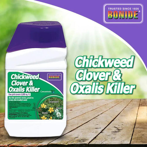 Image of Lawn Friendly Chickweed Clover Oxalis Weed Killer Concentrate 16 Oz With Systemic Action Kills Roots Without Harming Grass