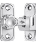 Straight Up No Nonsense Premium Zinc Alloy Barn Door Lock featuring dual angle mounting for outside gates shed enclosures bedroom doors silver security latch detail.