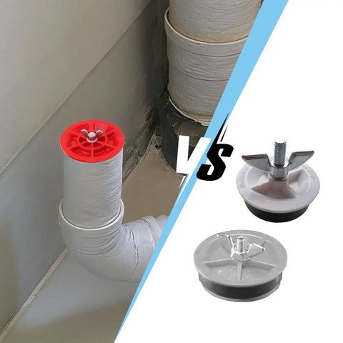 Pro Grade Mechanical End Of Pipe Gripper Test Plugs Set 3 Inch And 4 Inch Sewer Drain Plugs For PVC ABS Cast Iron Pipes Sealing And Pressure Test Tools 2 Pack For Residential And Commercial Plumbing installed in drain pipe