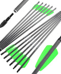 15 Inch Carbon Crossbow Bolts With 100 Grain Removable Tips And Moon Nocks, Pro Grade Durable Shafts For Hunting And Target Practice, 12 Pack
