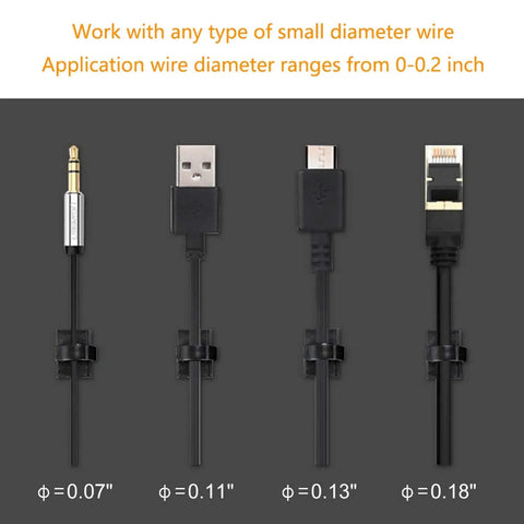 Adhesive Cable Clips 100 Pack Self Adhesive Wire Holders For Desk And Cable Management In Office, Home, And Car, Strong Grip Curved Inside Loop Fits Various Cables, Easy Peel And Stick, Keeps Cords Neat And Tidy, No Drilling