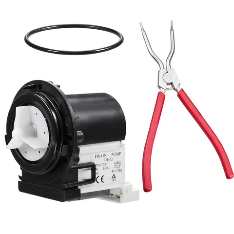 Washer Drain Pump Motor Assembly 4681EA2001T For Washing Machine Drainage Fixes, Easy No Fuss Replacement Part, Quiet Operation, Low Noise, Prevents Leaks, Compatible With Most Front And Top Loaders, black plastic with O-ring and pliers