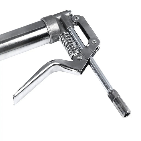 Heavy Duty 120CC Grease Gun With Chrome Plated Metal Body, showing trigger and nozzle for Industrial Machinery Maintenance
