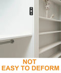 Ultra Thin Black Magnetic Cabinet Door Catch Latches on white closet unit to keep sliding wardrobe doors secure.