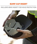 Standard Baseball Cap With Bump Cap Insert 8946 Black Work Hat Built For The Job Site Adjustable with 8945 insert close-up