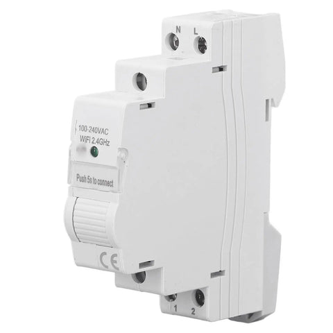 Hassle Free Smart Energy Meter With Instant WiFi App Control For Real Time Power Usage Tracking And Pool Pump Monitoring On Standard AC Outlet Wiring, compact white plug design.