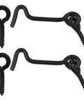 Beefy 5 Pack Swivel Hook And Eye Latches For Barn Gates Windows And Doors heavy duty black iron hooks with screws for secure installation.