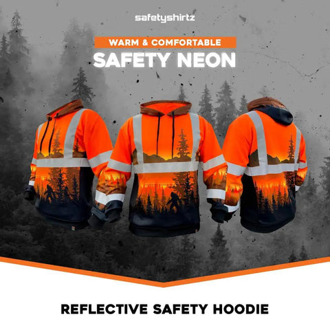 Wildland Sasquatch Hi Vis Hoodie For Men With Heavy Duty Polyester And Soft Combed Fleece Interior, Class 3 Type R ANSI ISEA 107-2015 Orange XX-Large
