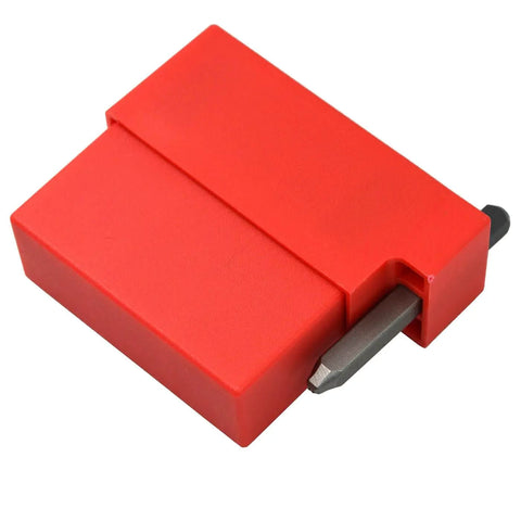 Red box containing 36 Piece Heavy Duty Steel Stamp Set with Uppercase Letters and Numbers 2mm Punch Kit for Hand Stamping Jewelry Making.