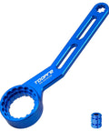 Blue Six In One Bike Bottom Bracket Tool For 12 And 16 Notch External Cups 39 41 44 46 49 Mm Lockring And Crank Arm Cap