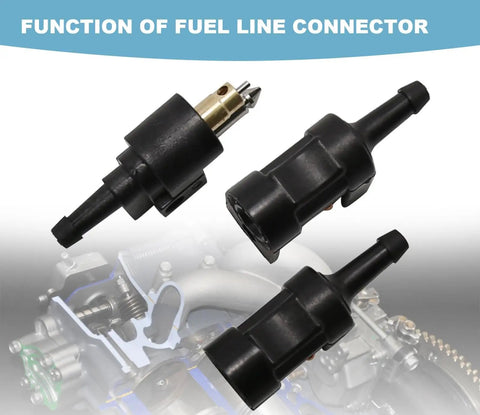 Six Millimeter Marine Fuel Line Connector Kit For Dockside Boat Lines With Male And Female Fittings Fits One Quarter Inch Hose