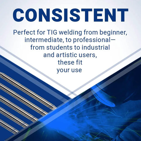One Sixteenth Inch Two Percent Lanthanated Tungsten Electrodes WL20 Blue Ten Pack For TIG Welding shown with text description