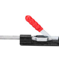 Beefy Quick Release Toggle Clamp With 1278 Lbs Holding Power, Push Pull Hand Tool for woodworking, side view, red handle