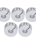 Hardcore Aluminum Alloy Shaft Collar Clamps 5 Pack For Axle Fixing Robots Engineering Machining For Pros Hardware, silver set