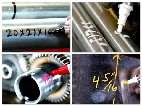 Industrial Metal Marking Paint Pen For Steel And Other Metals That Writes On Surfaces Washable Removable Wet Erase White Paint Marker For The Job Site Construction And Welding Chloride Free Formula With 10 Color Options