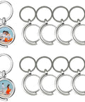 Eight Pack Diy Friendly Sublimation Keychains Blank Key Chains Heat Transfer Double Sided Print Key Rings For Personal Gifts