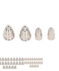 Premium Copper Plasma Cutting Torch Consumable Kit Includes 50 Pieces Nozzle And Electrode Parts For Routine Welding Jobs With 1.5mm Precision Design Built Durable And Ready To Slash Through Metal Effortlessly. 4 nozzles with a chrome finish alongside 46 additional consumables.
