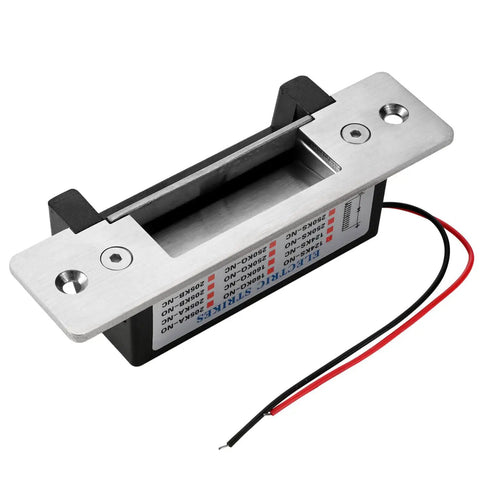 Heavy Duty Electric Door Strike Lock With Adjustable Fail Secure And Fail Safe Modes showcasing stainless steel design and wiring.