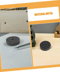 Six Piece Nylon Polishing Wheels 75MM With 10MM Hole For Metal Finishing And Buffing Tasks displayed on a wooden surface.