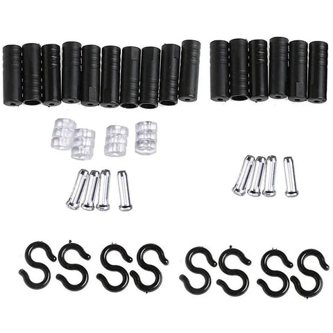 All In One Universal Bike Cable Replacement Kit accessories including ferrules, ends, and S buckles for mountain and road bikes.