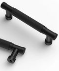 10 Pack 3.75 Inch Matte Black Knurled Cabinet Pull Handles For Kitchen Cabinets Cupboards And Drawers Durable Hardware With Easy Installation